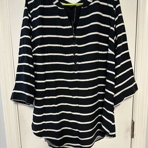 Torrid Harper Black and White Striped Shirt NWT